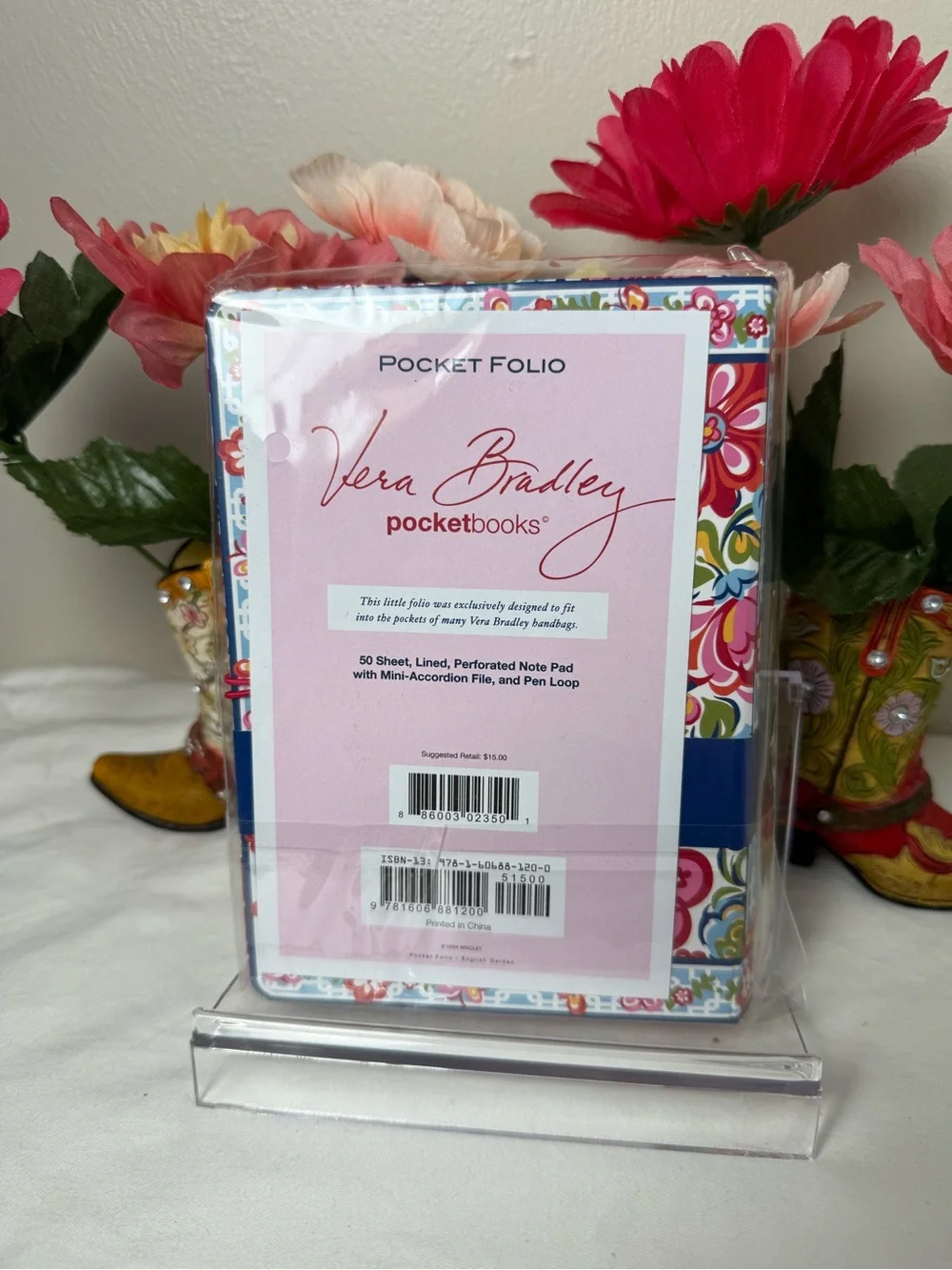 NWT Vera Bradley English Garden Pocket Folio Retired Pattern